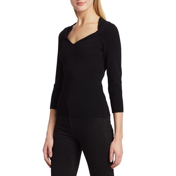 Womens Size S/M Milly Twist Front Sweater Black EUC - Picture 1 of 9